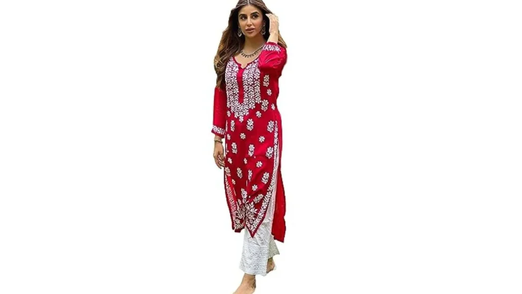 Pink Chikankari Kurti
