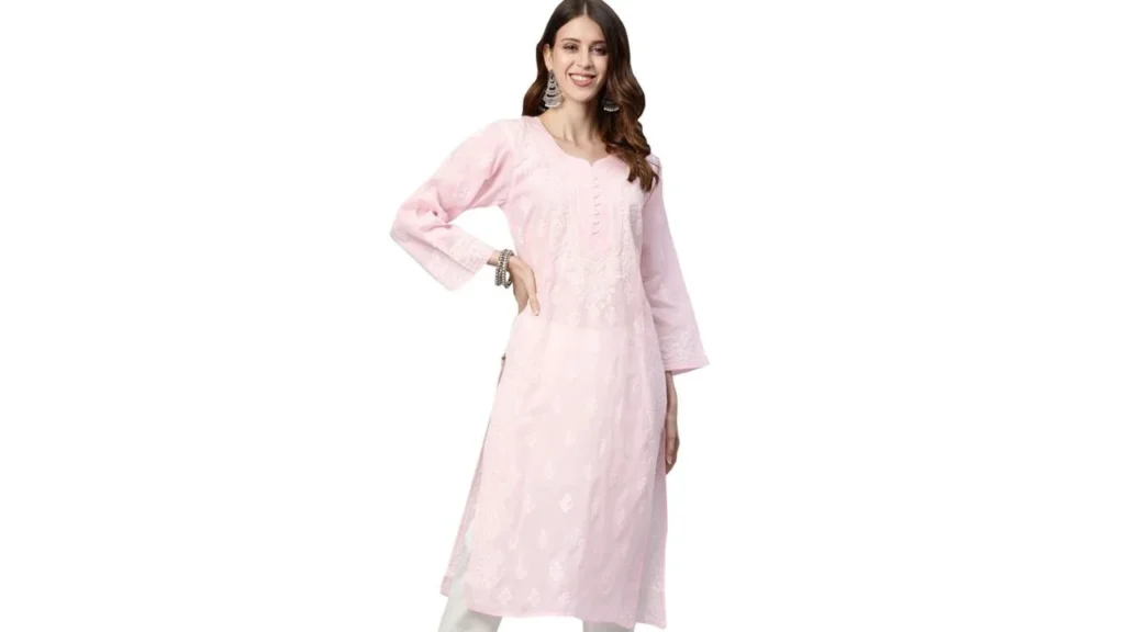 Pink Chikankari Kurti