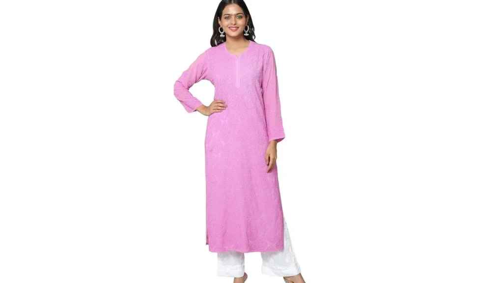 Pink Chikankari Kurti