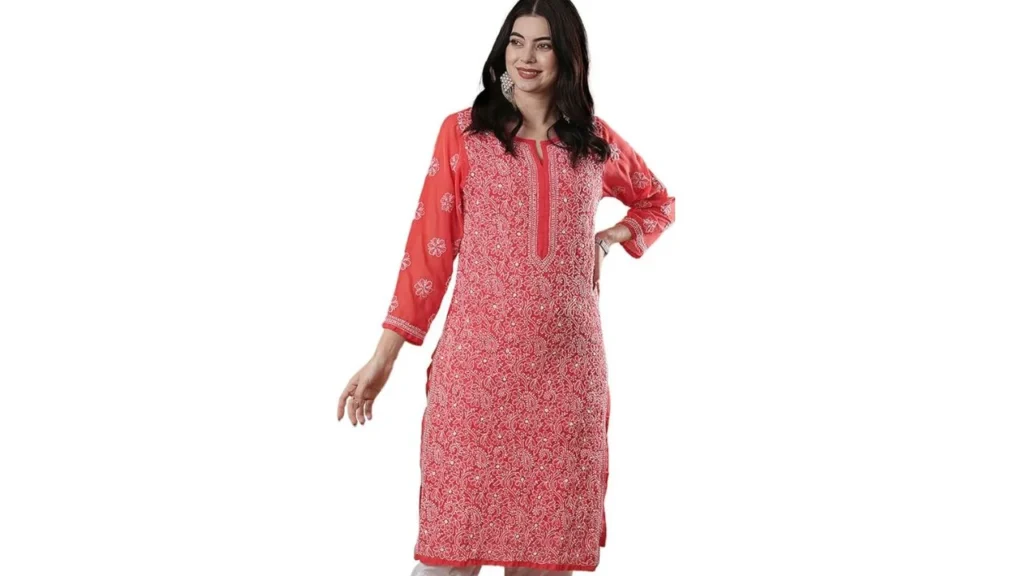 Pink Chikankari Kurti